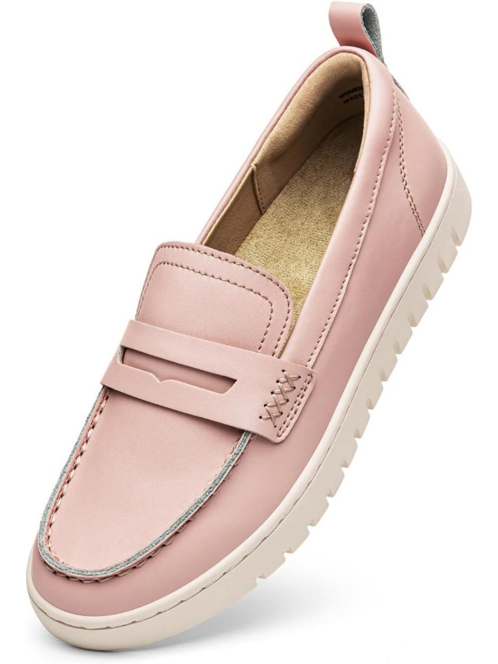 Women's Pink Plain Toe Flat Slip On Classic Comfortable Dress Penny Loafer